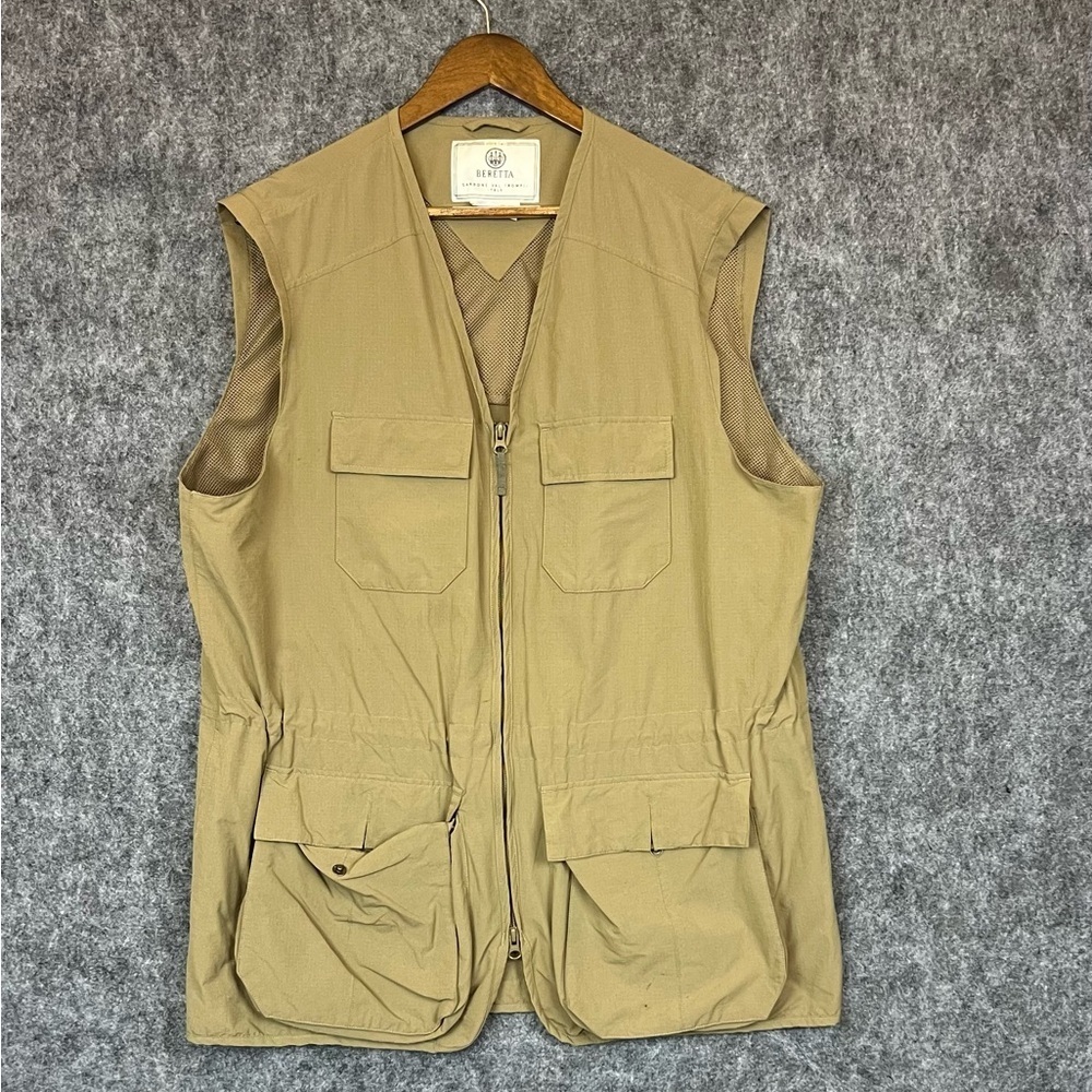 Beretta Vest Men's XL Quick Dry  Nylon Khaki Hunting Utility Vest Khaki Outdoor